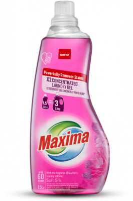 Detergent soft silk, Sano Maxima gel concentrat pentru rufe, 60 spalari, 1.5L